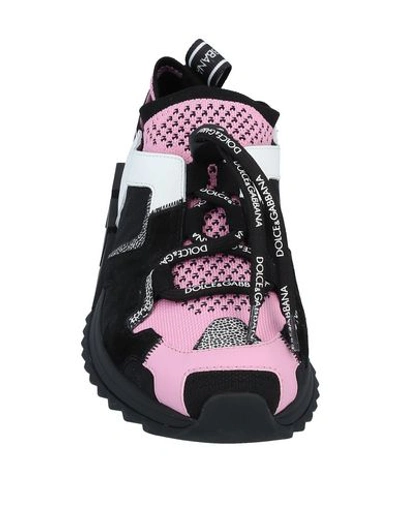 Dolce & Gabbana Sorrento Stretch-knit, Leather And Suede Sneakers In Pink