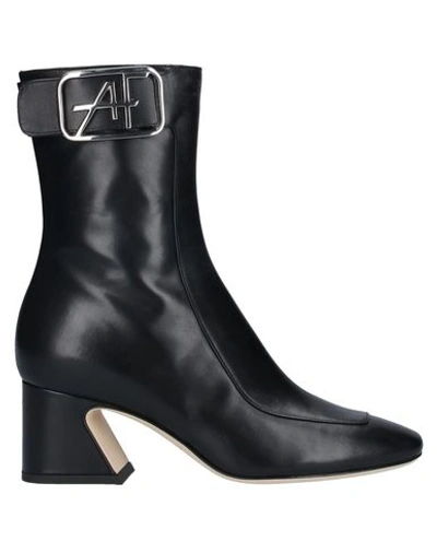 Shop Alberta Ferretti Woman Ankle Boots Black Size 10 Soft Leather