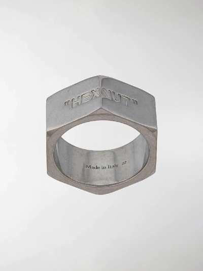 Shop Off-white Hexnut Ring In Metallic