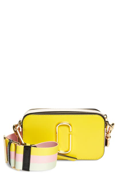 The Marc Jacobs The Snapshot Leather Crossbody Bag In Yellow | ModeSens