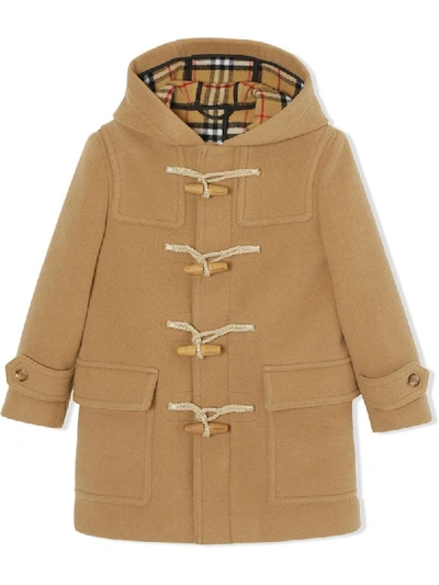 Burberry Kids' Double-faced Wool Duffle Coat In Beige | ModeSens