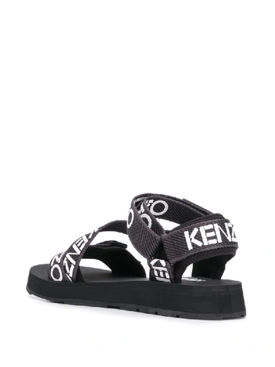 Shop Kenzo Logo-print Sandals In Black