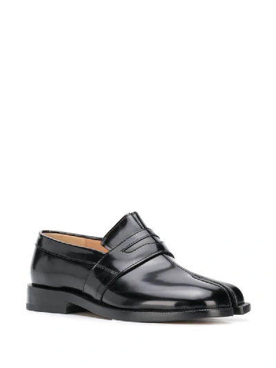 Shop Maison Margiela Tabi Penny Loafers In Black