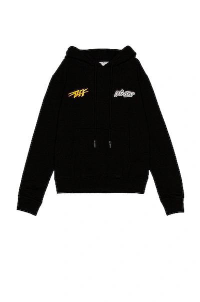 Shop Off-white Thunder Slim Hoodie In Black & Yellow