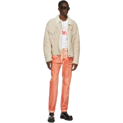 Shop Helmut Lang Red Masc Hi Straight Jeans