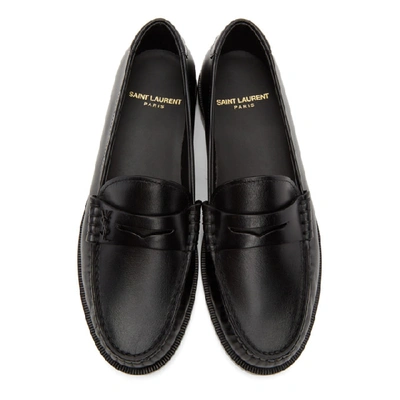 Shop Saint Laurent Black Pierre Loafers In 1000 Black