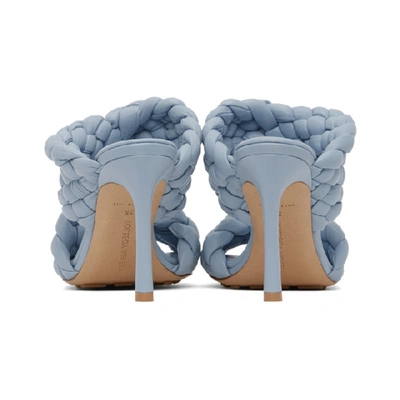 Shop Bottega Veneta Blue Intrecciato Curve Heeled Sandals In 4759 Ice