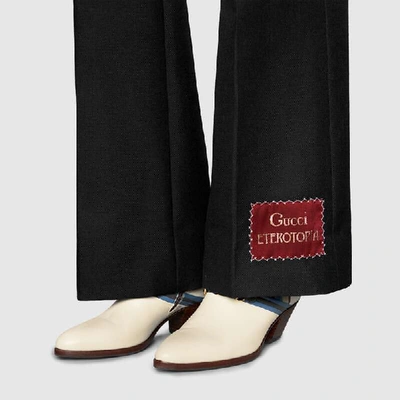 Shop Gucci Wool Mohair Pant With  Eterotopia In Black