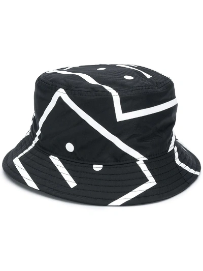 Shop Acne Studios Face-motif Bucket Hat In Black