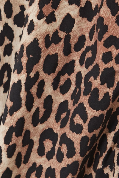 Shop Ganni One-shoulder Leopard-print Swimsuit In Leopard Print