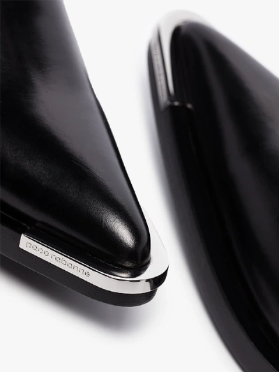 Shop Rabanne Black Western Leather Loafers