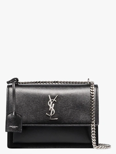 Shop Saint Laurent Black Sunset Medium Leather Shoulder Bag