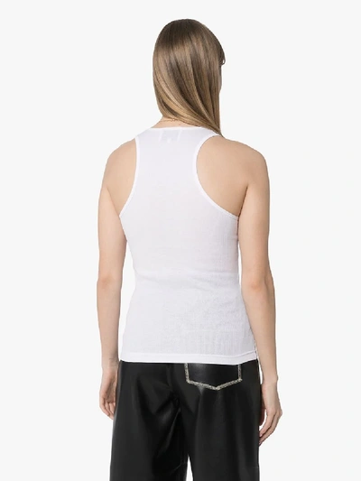 Shop Nanushka White Baylee Sleeveless Cotton Vest