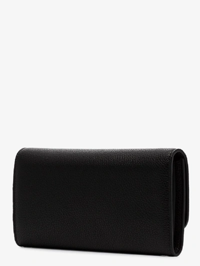 Shop Ferragamo Black Gancini Leather Wallet Bag
