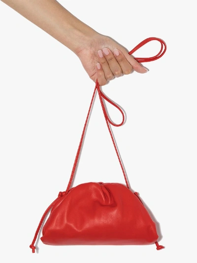 Shop Bottega Veneta Red The Mini Pouch Leather Clutch Bag
