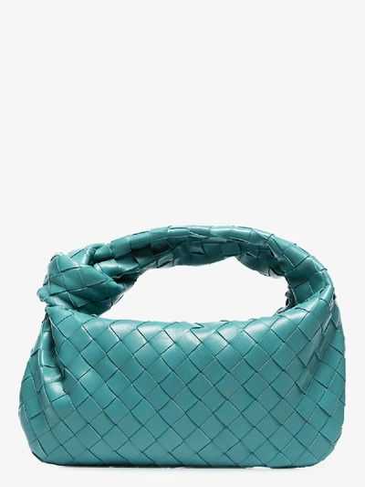 Shop Bottega Veneta Green Jodie Intrecciato Leather Clutch Bag