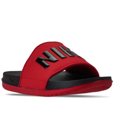 Shop Nike Men's Offcourt Slide Sandals From Finish Line In Black, University Red