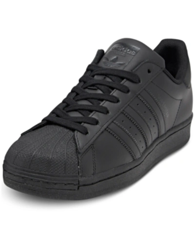 Shop Adidas Originals Men's Superstar Casual Sneakers From Finish Line In Core Black