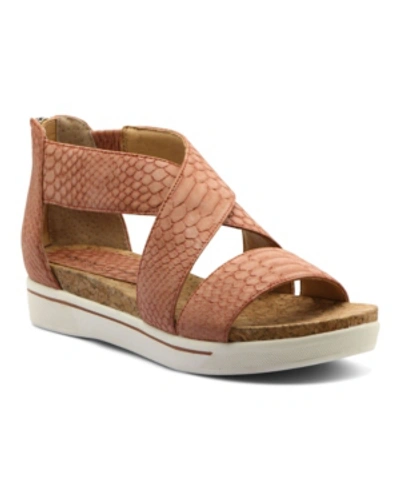 Shop Adrienne Vittadini Women's Claud Sport Flatform Sandals Women's Shoes In Coral