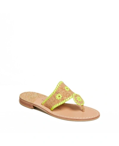 Shop Jack Rogers Jacks Flat Cork Sandals In Neon Yellow