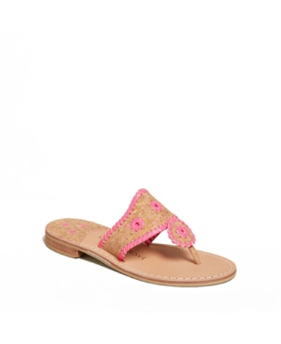 Shop Jack Rogers Jacks Flat Cork Sandals In Neon Pink