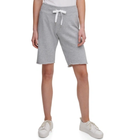 Shop Calvin Klein Performance Logo Bermuda Shorts In Pearl Grey Heather