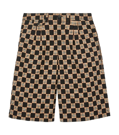 Shop Burberry Tailored Check Shorts