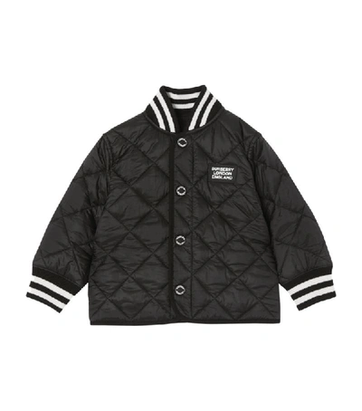 Shop Burberry Kids Quilted Bomber Jacket (6-24 Months)