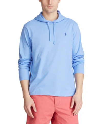 Shop Polo Ralph Lauren Men's Big & Tall Hooded Long Sleeve T-shirt In Cabana Blue
