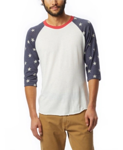 Shop Alternative Apparel Men's Baseball Printed Sleeve T-shirt In Multi