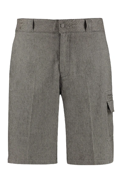 Shop Ferragamo Linen And Cotton Trousers In Grey