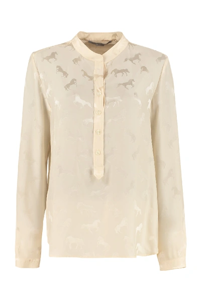 Shop Stella Mccartney Eva Jacquard Shirt In Ivory