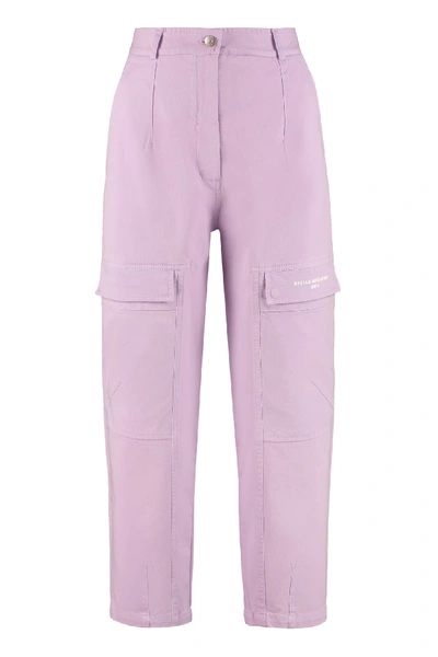 Shop Stella Mccartney Cotton Cargo-trousers In Lilac