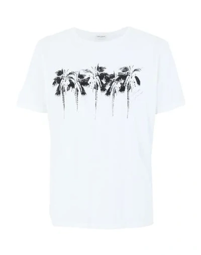 Shop Saint Laurent T-shirts In White