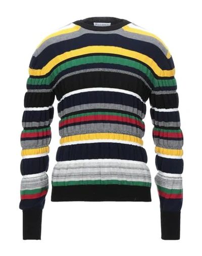 Shop Jw Anderson Man Sweater Midnight Blue Size M Wool, Polyamide, Elastane