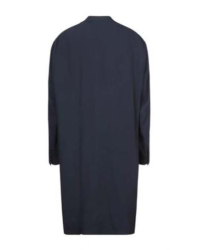 Shop Vetements Coat In Dark Blue