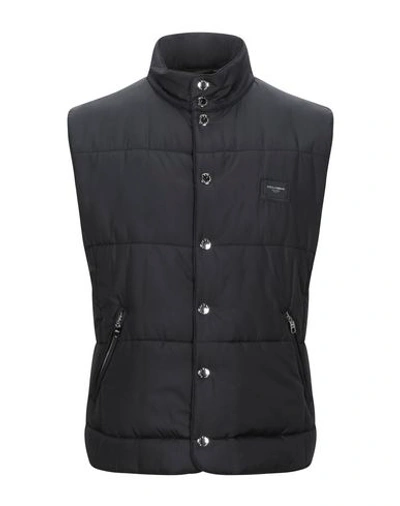 Shop Dolce & Gabbana Synthetic Down Jackets In Black