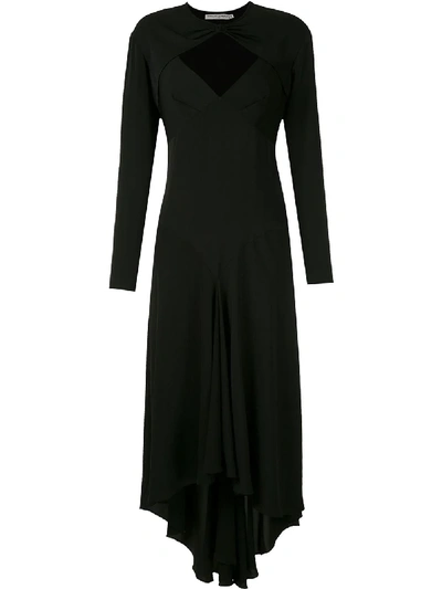 Shop Reinaldo Lourenço Asymmetric Midi Dress In Black
