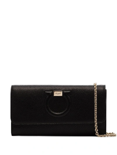 Shop Ferragamo Gancini Wallet Bag In Black