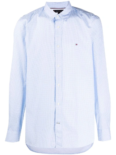 Shop Tommy Hilfiger Long-sleeved Shirt In Blue
