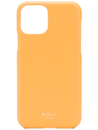 Shop Mulberry Logo Stamp Iphone 11 Pro Case In Yellow