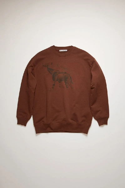 Shop Acne Studios Okapi Print T-shirt Walnut Brown