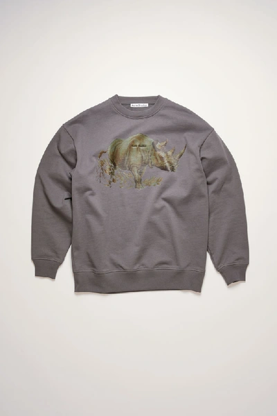 Shop Acne Studios Rhino Print T-shirt Graphite Grey