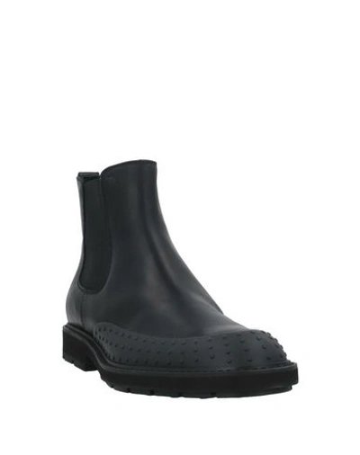 Shop Tod's Man Ankle Boots Black Size 13 Soft Leather, Textile Fibers