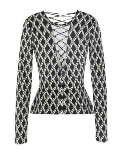 Shop Preen By Thornton Bregazzi Woman T-shirt Black Size Xl Polyester, Elastane