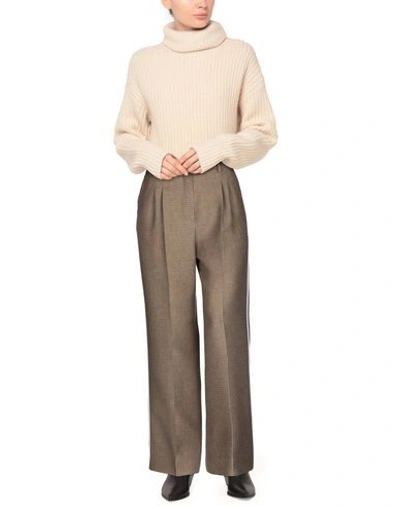 Shop Fendi Woman Pants Military Green Size 10 Wool, Silk