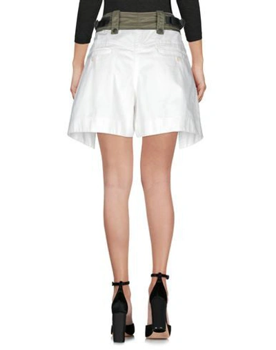 Shop Sacai Denim Shorts In White