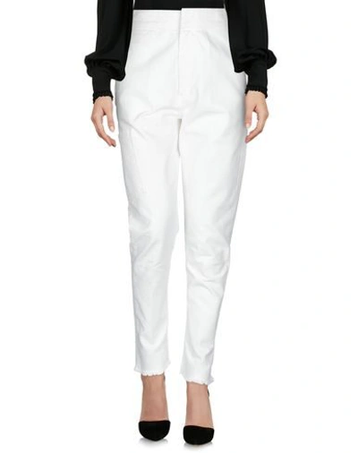 Shop Haider Ackermann Woman Pants White Size 10 Cotton