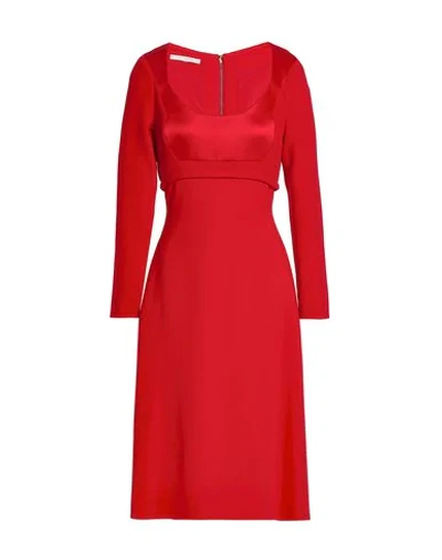 Shop Antonio Berardi Woman Midi Dress Red Size 4 Viscose, Elastane, Virgin Wool, Cotton, Silk