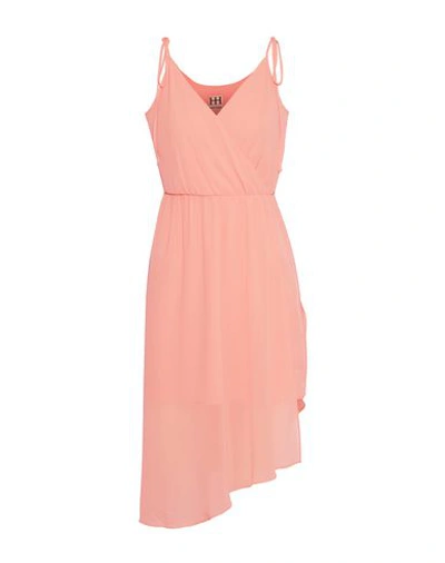 Shop Haute Hippie Short Dresses In Salmon Pink